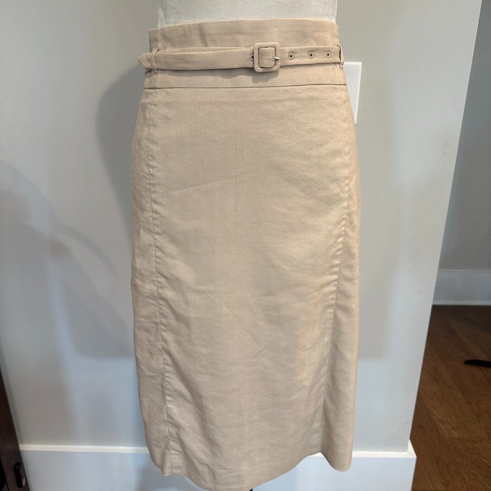 Ann Taylor Lined Belted Skirt - Tan - Size 16